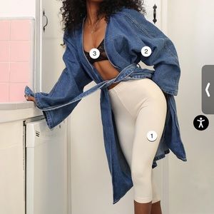 Los Angeles Apparel GARMENT DYE CROPPED LEGGING in Soy Sz Small